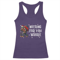 Funny Bigfoot Santa Christmas Racerback Tank Top Nothing For You Whore Merry Squatchmas - Wonder Print Shop