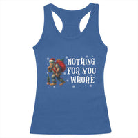 Funny Bigfoot Santa Christmas Racerback Tank Top Nothing For You Whore Merry Squatchmas - Wonder Print Shop