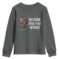 Funny Bigfoot Santa Christmas Youth Sweatshirt Nothing For You Whore Merry Squatchmas - Wonder Print Shop