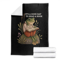 Cute Frog Reading Throw Blanket It Is A Good Day To Read A Book - Wonder Print Shop