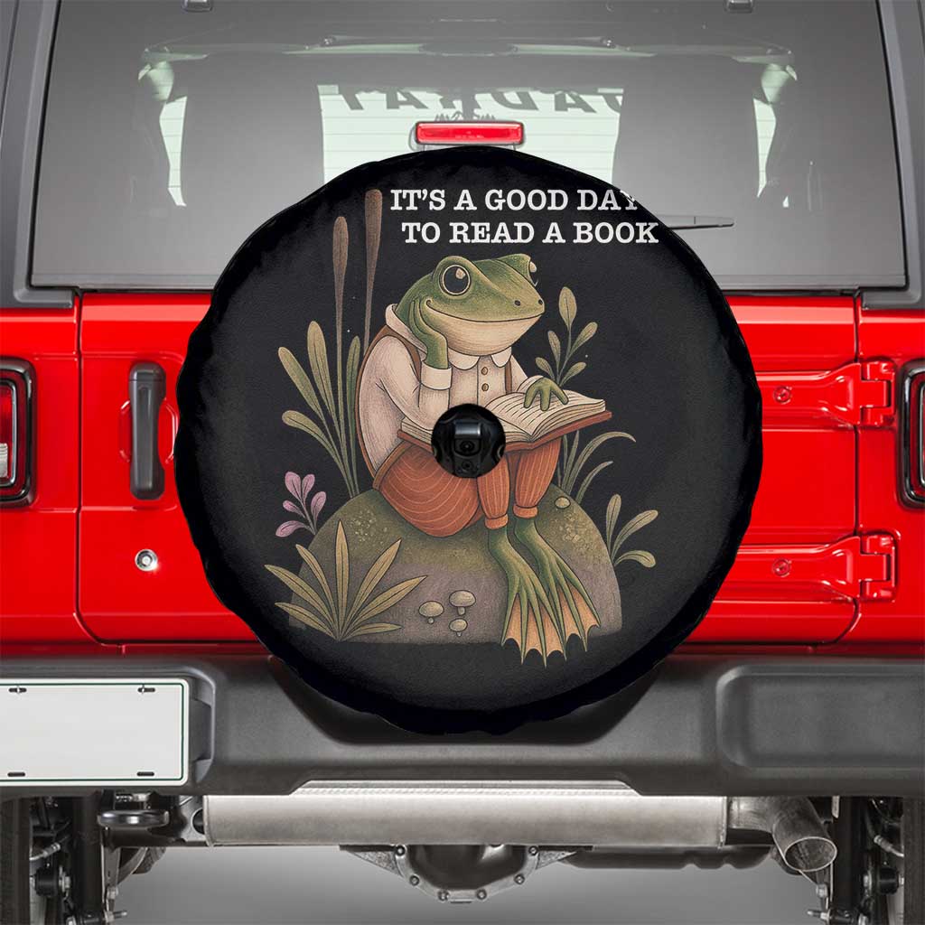 Cute Frog Reading Spare Tire Cover It Is A Good Day To Read A Book - Wonder Print Shop