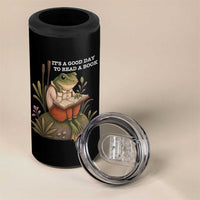 Cute Frog Reading 4 in 1 Can Cooler Tumbler It Is A Good Day To Read A Book
