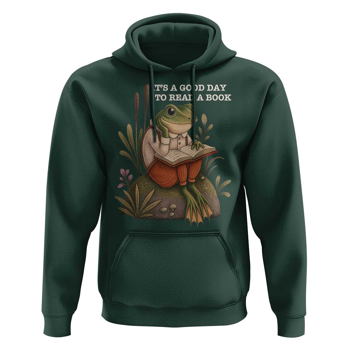 Cute Frog Reading Hoodie It Is A Good Day To Read A Book - Wonder Print Shop