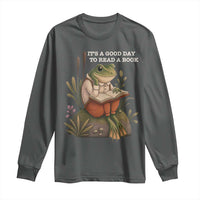 Cute Frog Reading Long Sleeve Shirt It Is A Good Day To Read A Book - Wonder Print Shop