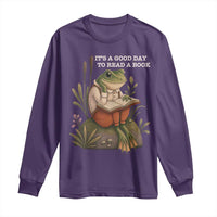 Cute Frog Reading Long Sleeve Shirt It Is A Good Day To Read A Book - Wonder Print Shop