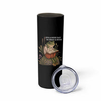 Cute Frog Reading Skinny Tumbler It Is A Good Day To Read A Book