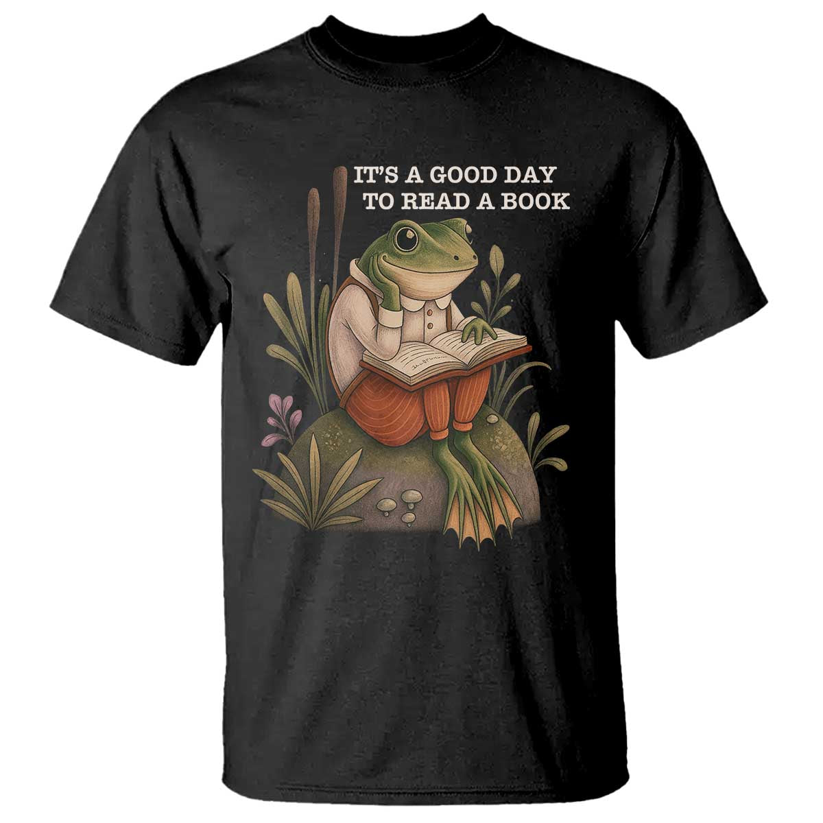 Cute Frog Reading T Shirt It Is A Good Day To Read A Book - Wonder Print Shop