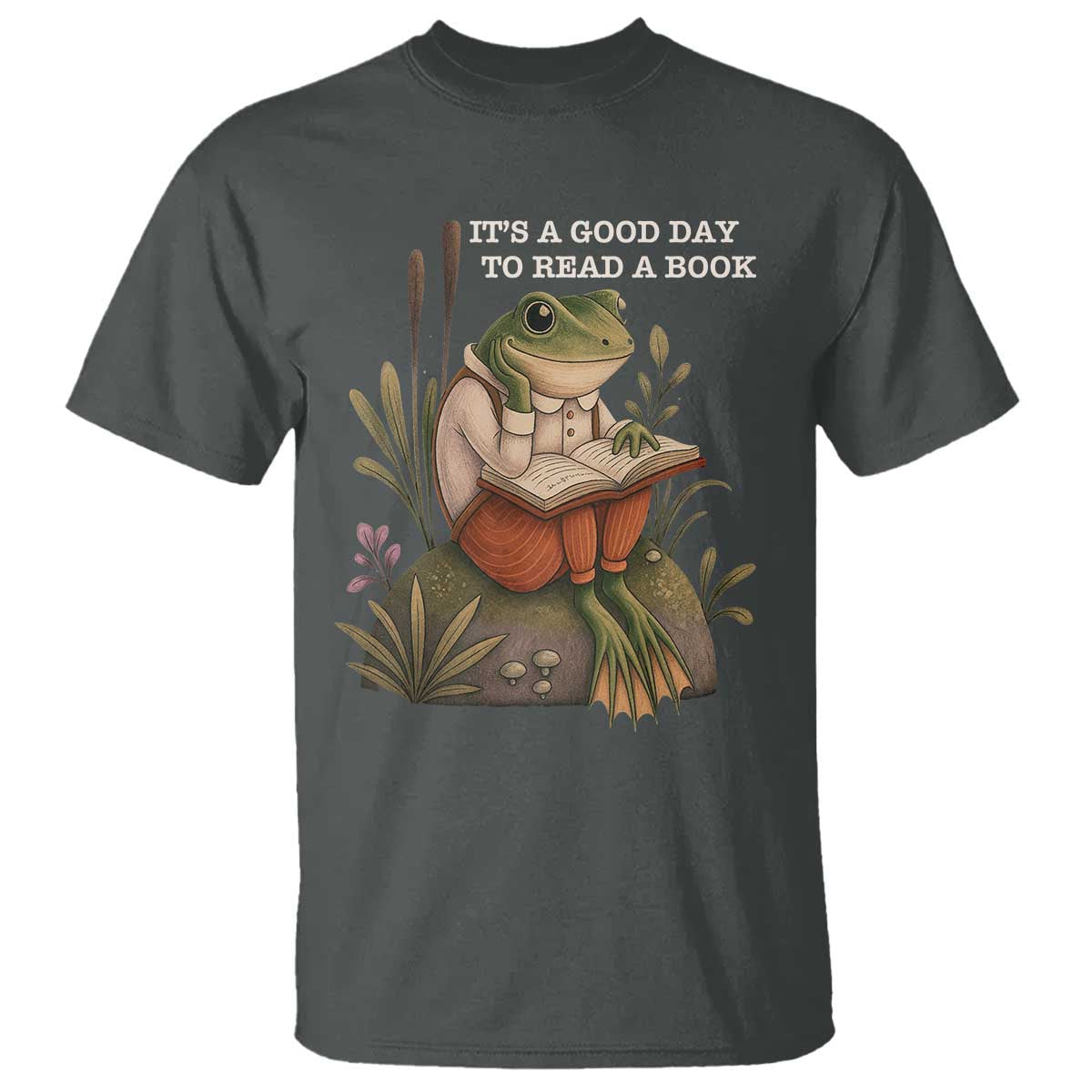 Cute Frog Reading T Shirt It Is A Good Day To Read A Book - Wonder Print Shop