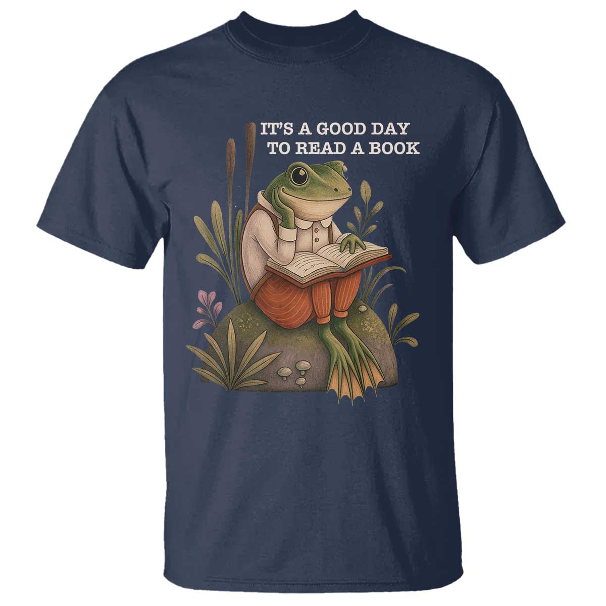 Cute Frog Reading T Shirt It Is A Good Day To Read A Book - Wonder Print Shop