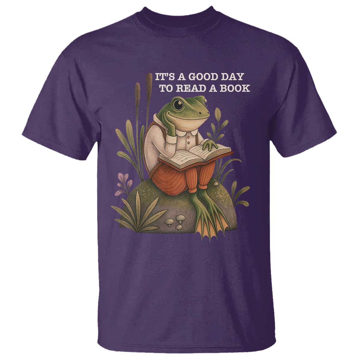 Cute Frog Reading T Shirt It Is A Good Day To Read A Book - Wonder Print Shop