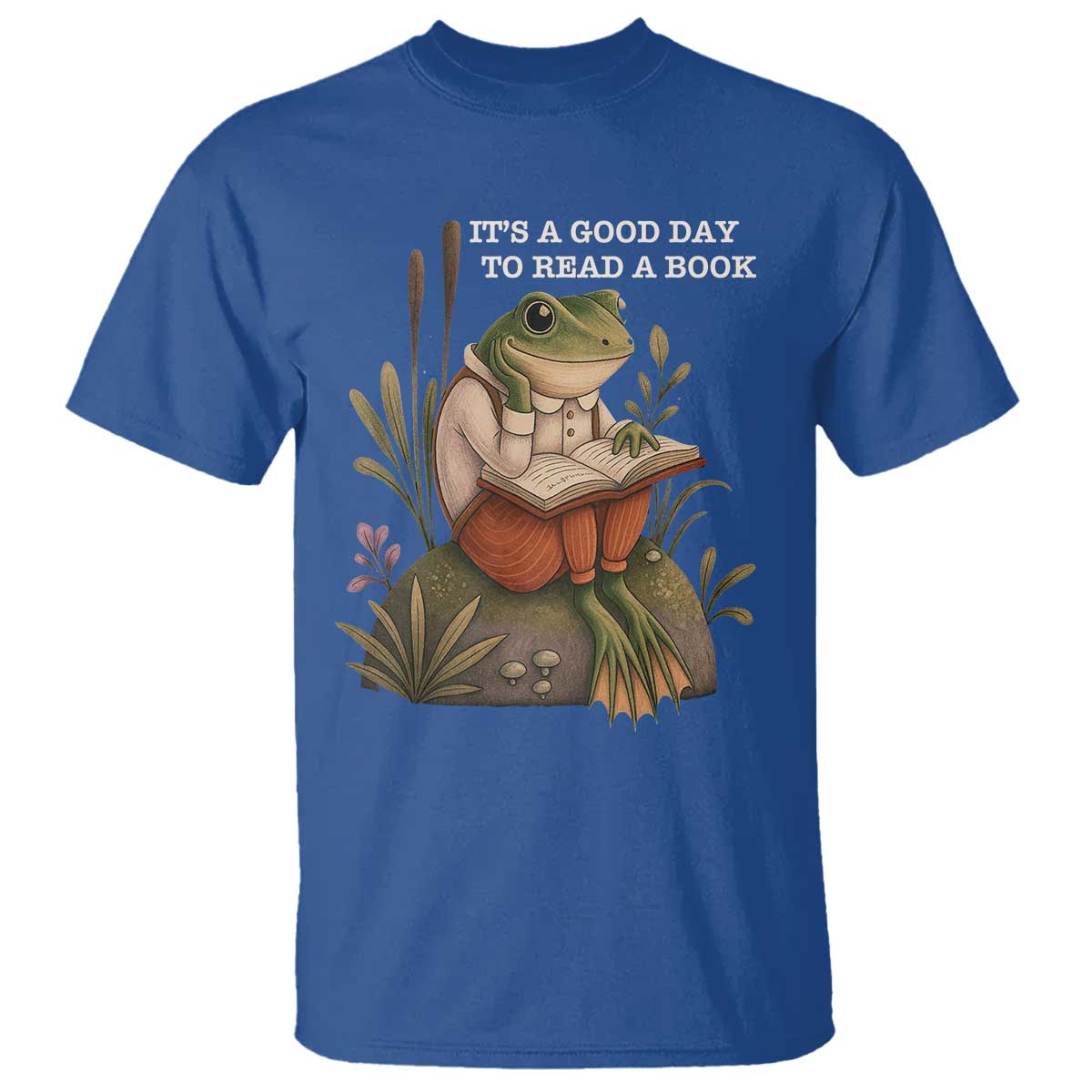 Cute Frog Reading T Shirt It Is A Good Day To Read A Book - Wonder Print Shop