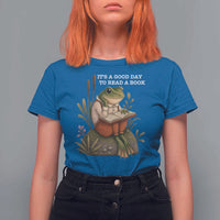 Cute Frog Reading T Shirt For Women It Is A Good Day To Read A Book - Wonder Print Shop
