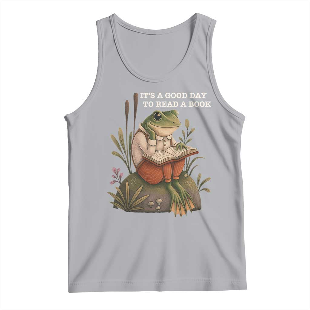 Cute Frog Reading Tank Top It Is A Good Day To Read A Book - Wonder Print Shop