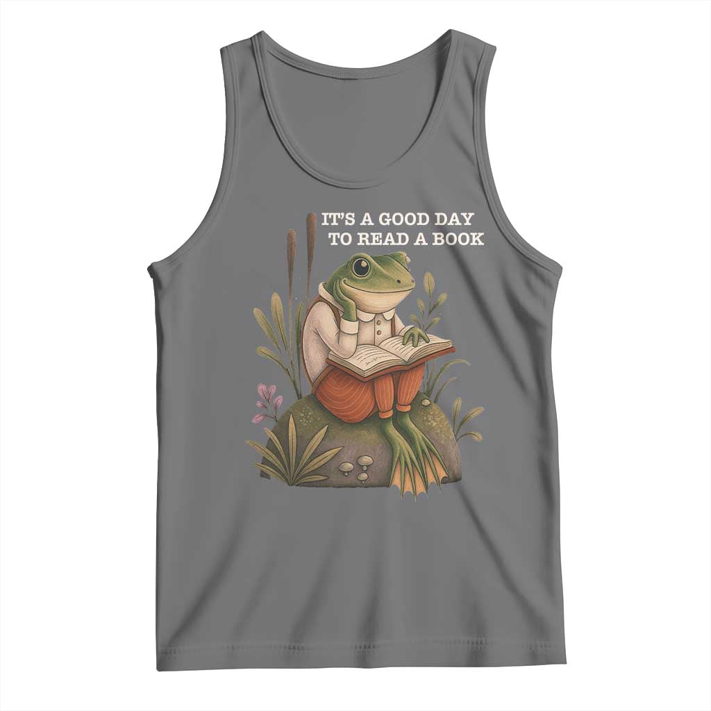 Cute Frog Reading Tank Top It Is A Good Day To Read A Book - Wonder Print Shop
