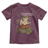 Cute Frog Reading Toddler T Shirt It Is A Good Day To Read A Book - Wonder Print Shop