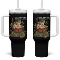 Cute Frog Reading Tumbler With Handle It Is A Good Day To Read A Book
