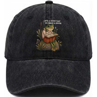 Cute Frog Reading Washed Cotton Baseball Cap It Is A Good Day To Read A Book