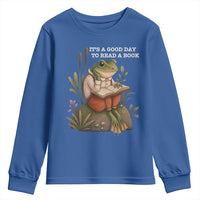 Cute Frog Reading Youth Sweatshirt It Is A Good Day To Read A Book - Wonder Print Shop
