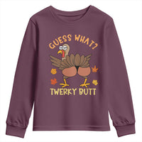 Funny Turkey Thanksgiving Youth Sweatshirt Guess What Twerky Butt - Wonder Print Shop