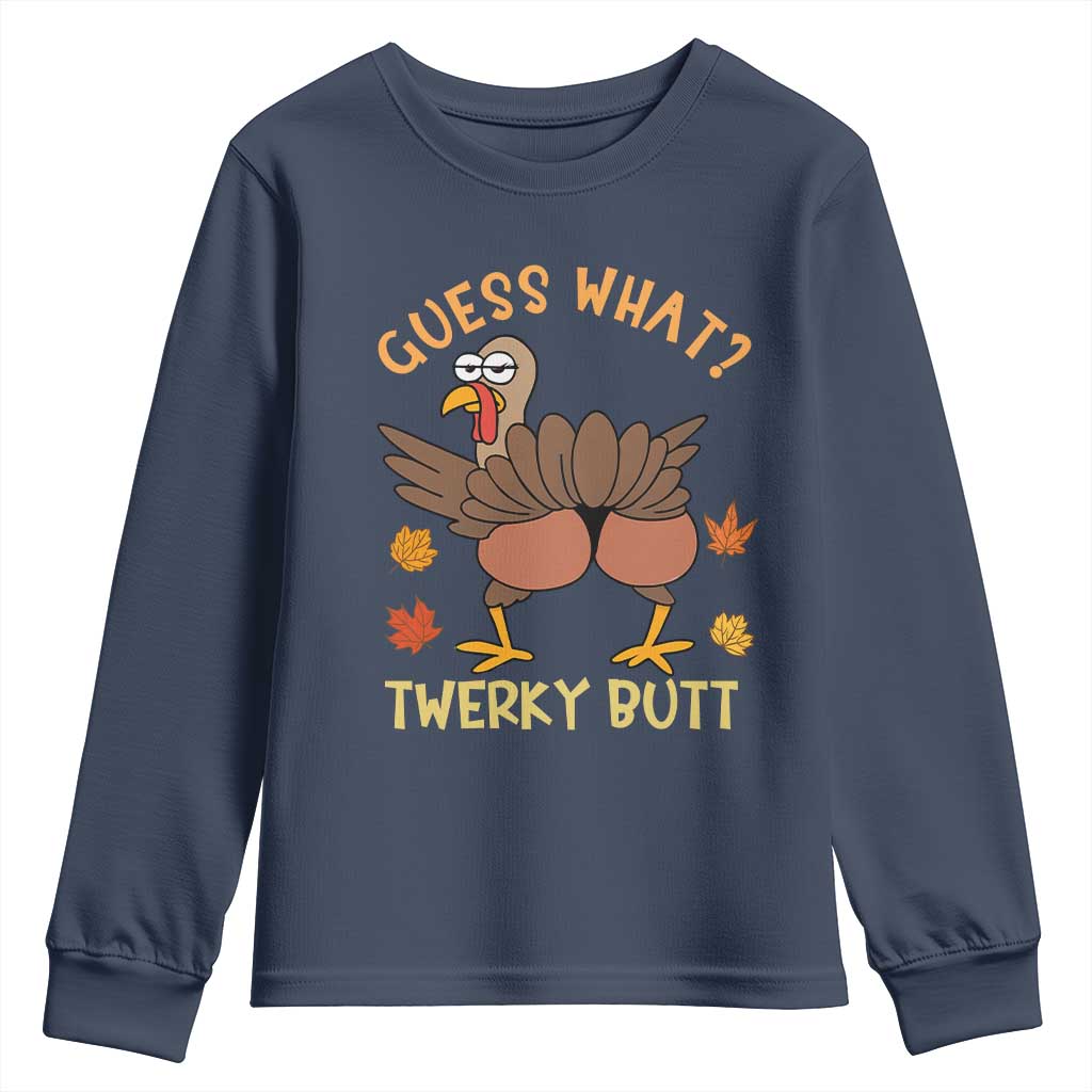 Funny Turkey Thanksgiving Youth Sweatshirt Guess What Twerky Butt - Wonder Print Shop