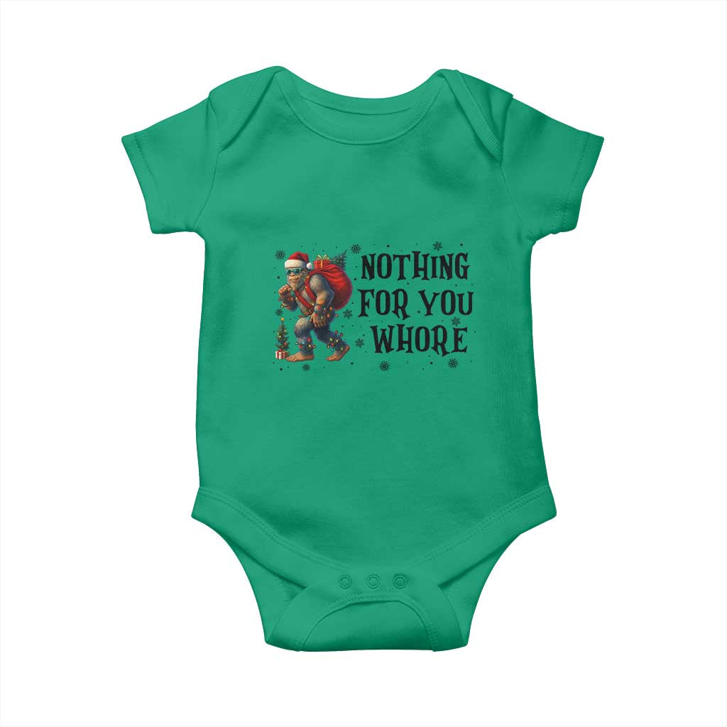 Funny Bigfoot Christmas Baby Onesie Nothing For You Whore Sasquatch - Wonder Print Shop