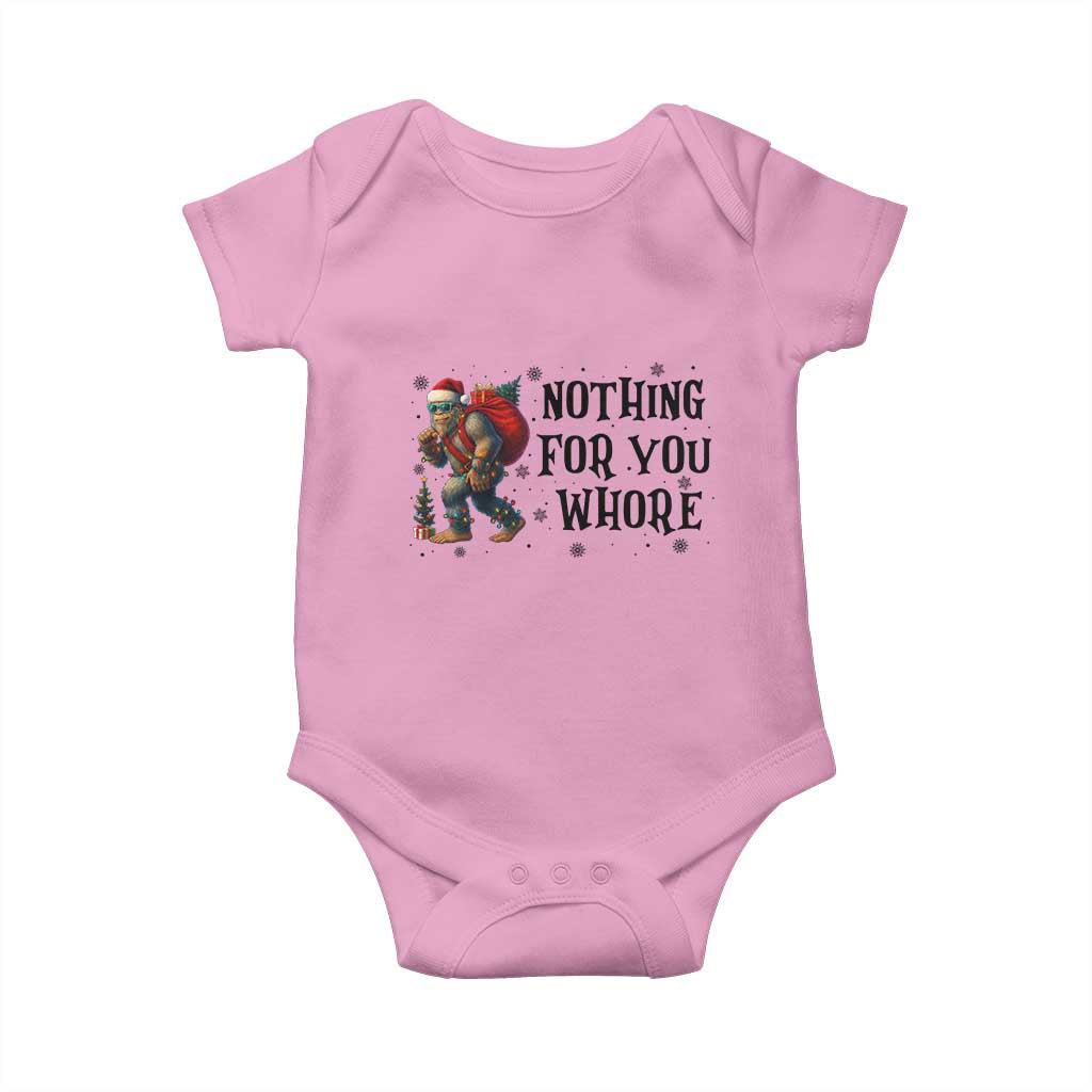 Funny Bigfoot Christmas Baby Onesie Nothing For You Whore Sasquatch - Wonder Print Shop