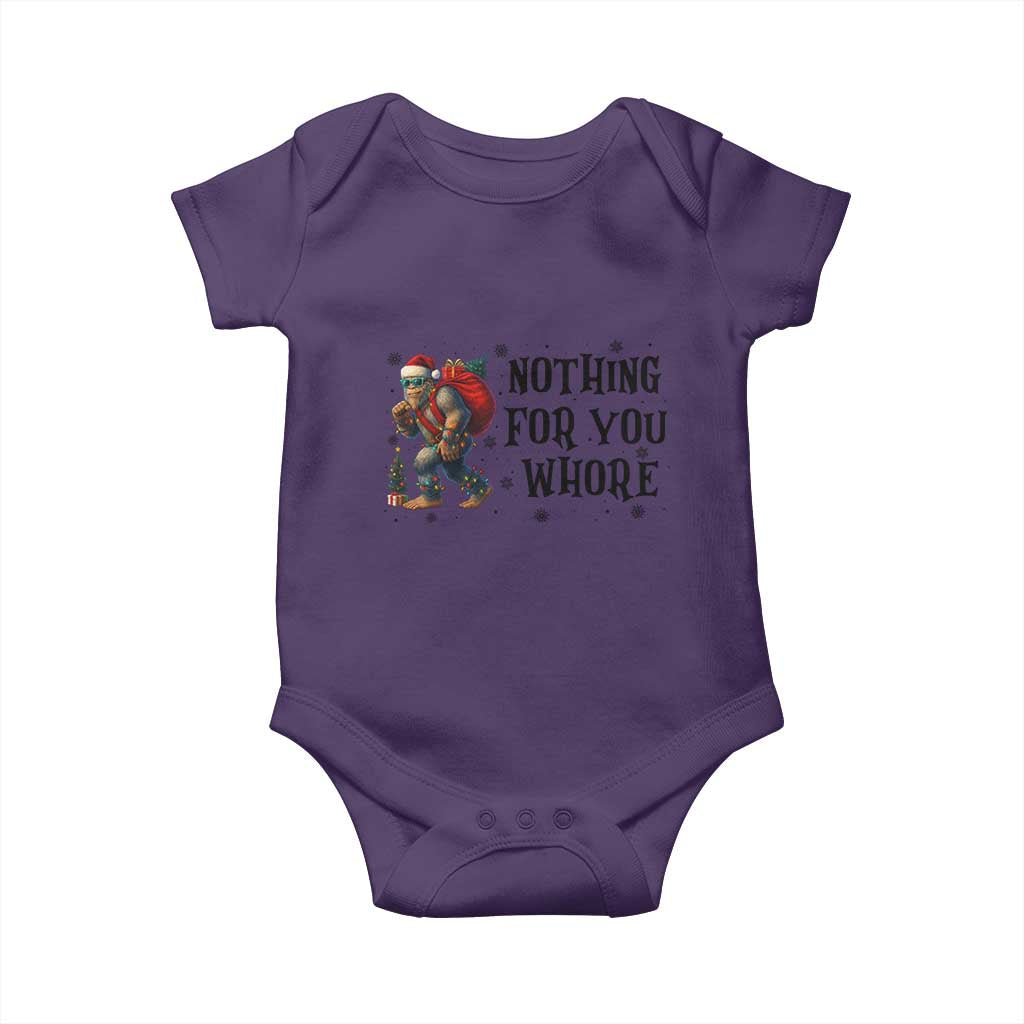 Funny Bigfoot Christmas Baby Onesie Nothing For You Whore Sasquatch - Wonder Print Shop