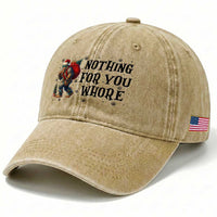 Funny Bigfoot Christmas Washed Cotton Baseball Cap Nothing For You Whore Sasquatch
