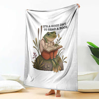 Frog Classic Books Throw Blanket It Is A Good Day To Read A Book - Wonder Print Shop