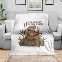 Frog Classic Books Throw Blanket It Is A Good Day To Read A Book - Wonder Print Shop
