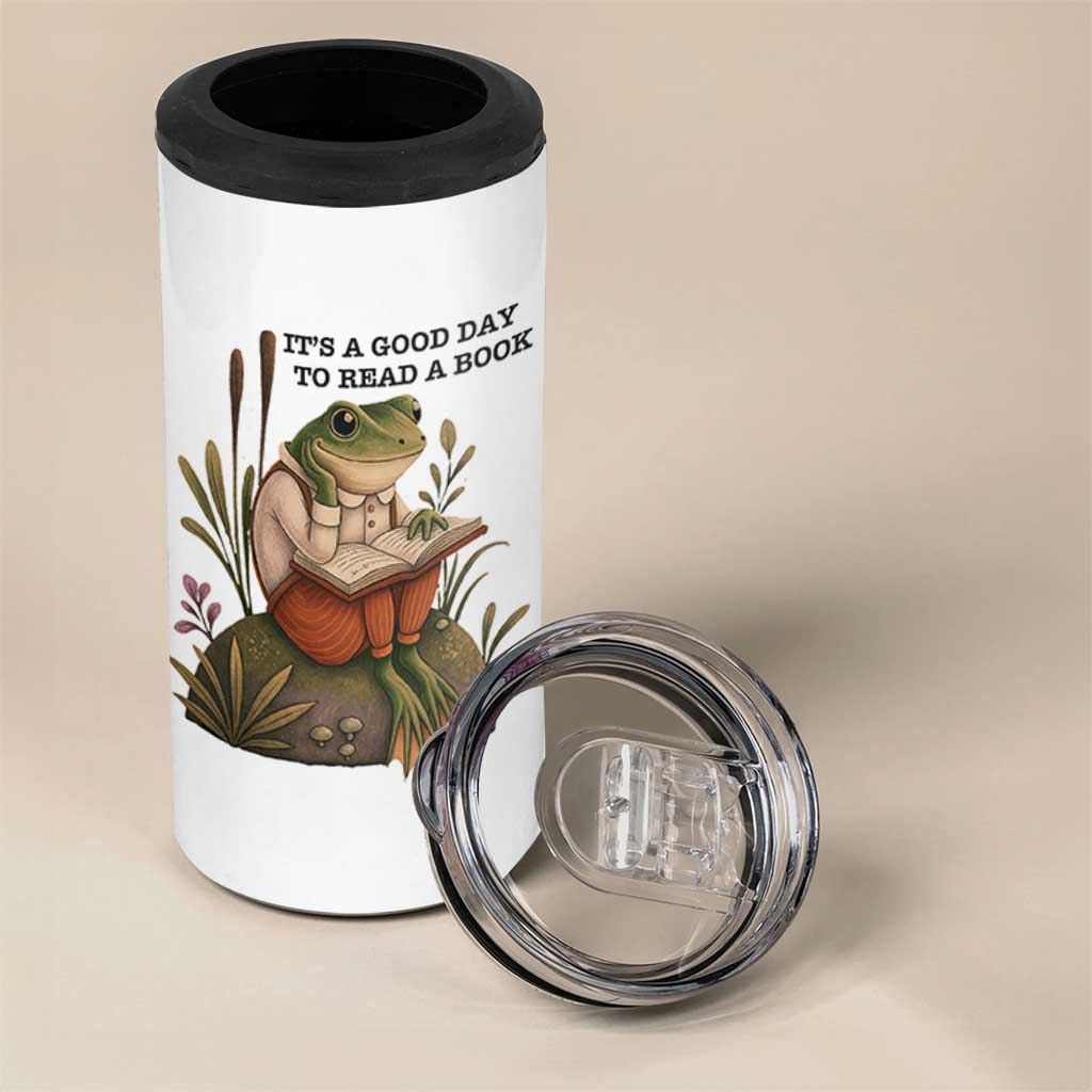 Frog Classic Books 4 in 1 Can Cooler Tumbler It Is A Good Day To Read A Book