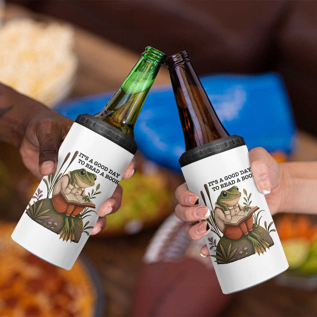 Frog Classic Books 4 in 1 Can Cooler Tumbler It Is A Good Day To Read A Book