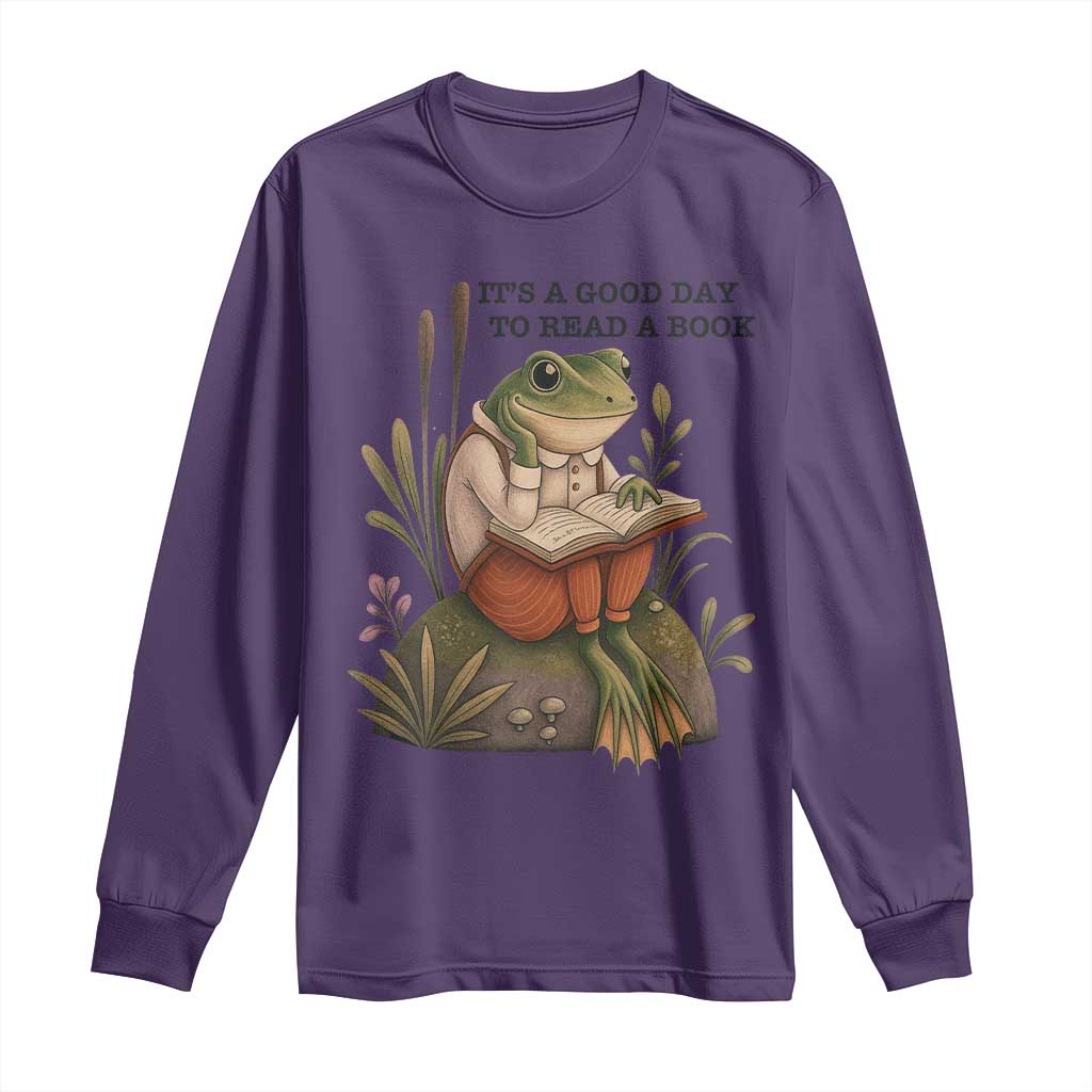 Frog Classic Books Long Sleeve Shirt It Is A Good Day To Read A Book - Wonder Print Shop