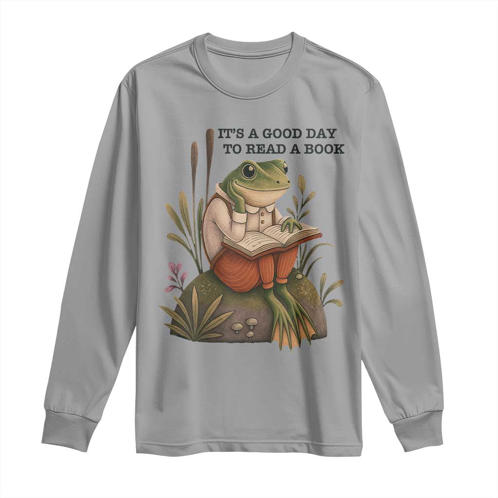 Frog Classic Books Long Sleeve Shirt It Is A Good Day To Read A Book - Wonder Print Shop
