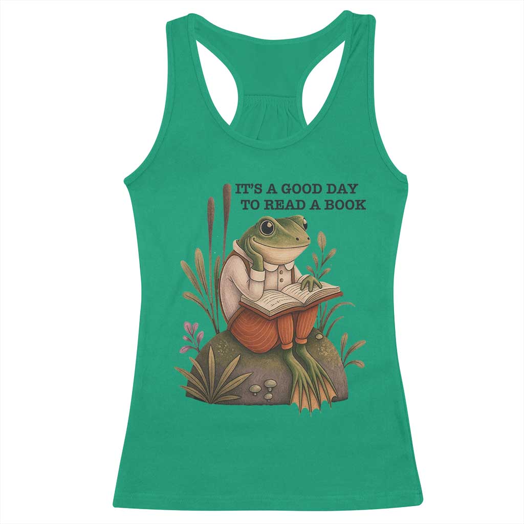 Frog Classic Books Racerback Tank Top It Is A Good Day To Read A Book - Wonder Print Shop