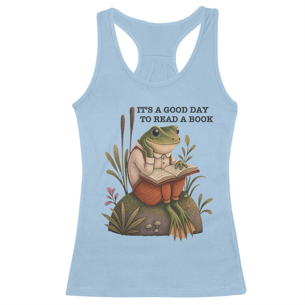 Frog Classic Books Racerback Tank Top It Is A Good Day To Read A Book - Wonder Print Shop