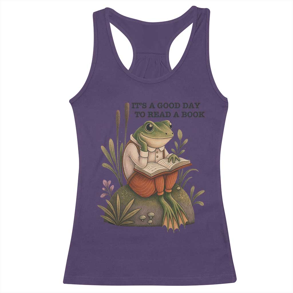 Frog Classic Books Racerback Tank Top It Is A Good Day To Read A Book - Wonder Print Shop