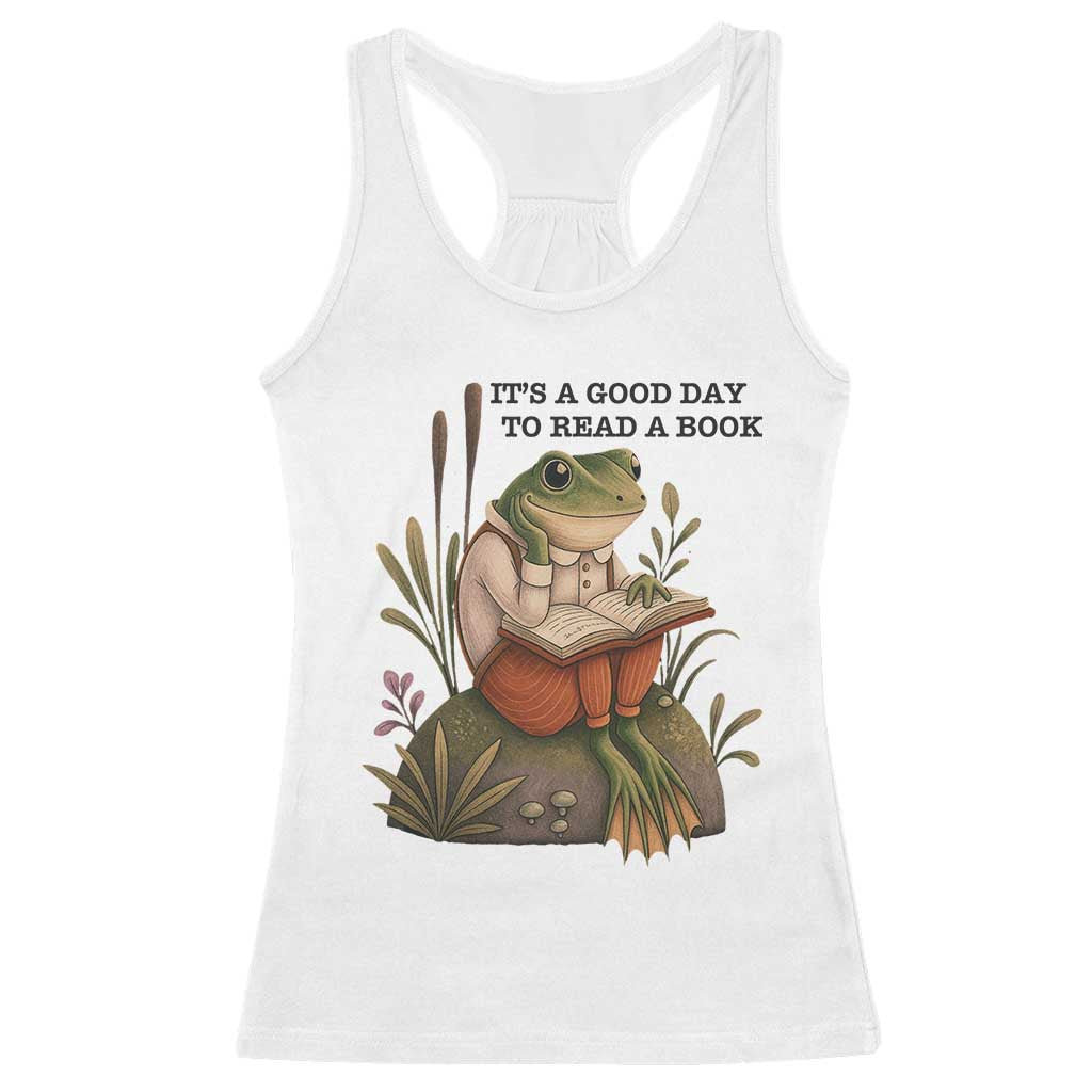 Frog Classic Books Racerback Tank Top It Is A Good Day To Read A Book - Wonder Print Shop