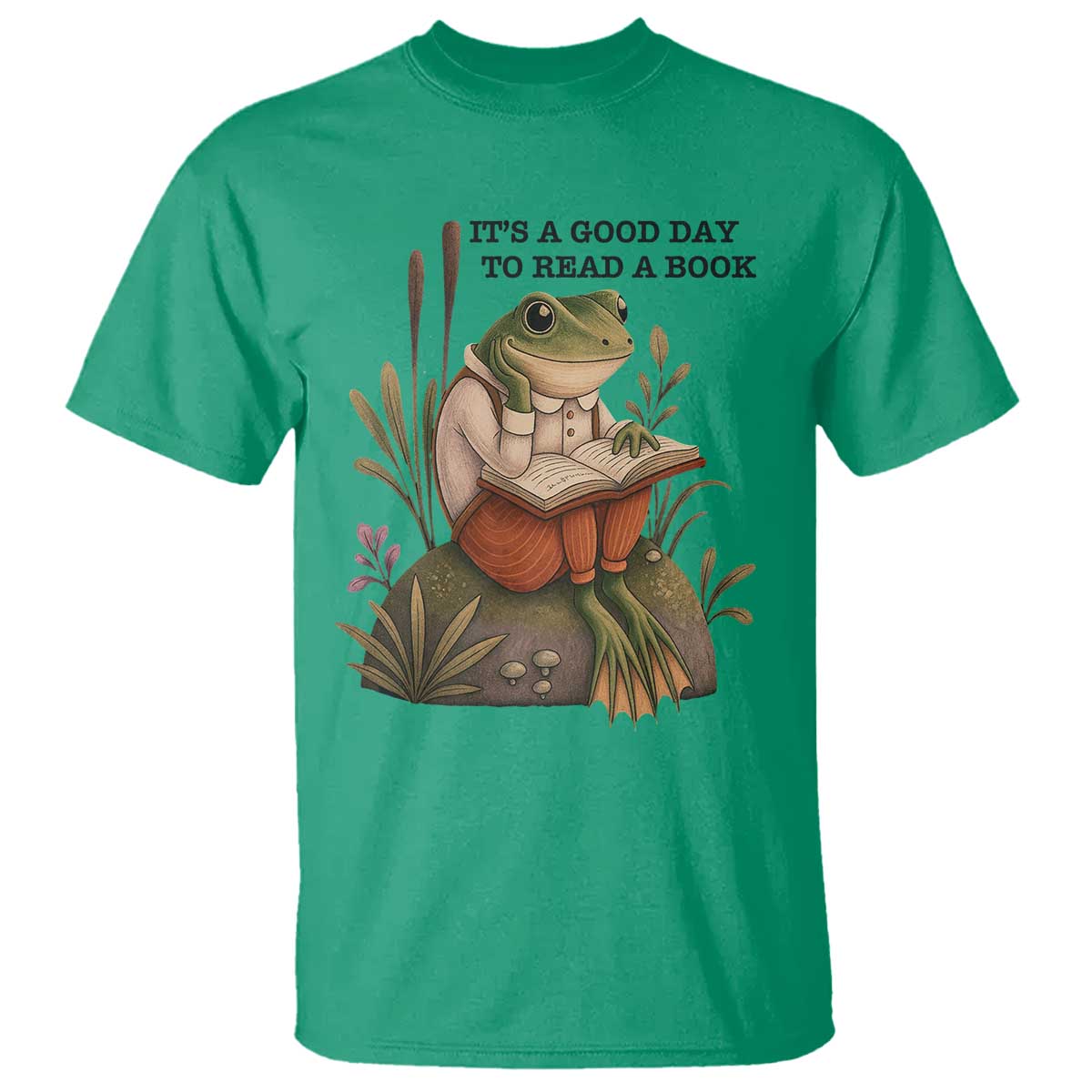Frog Classic Books T Shirt It Is A Good Day To Read A Book - Wonder Print Shop