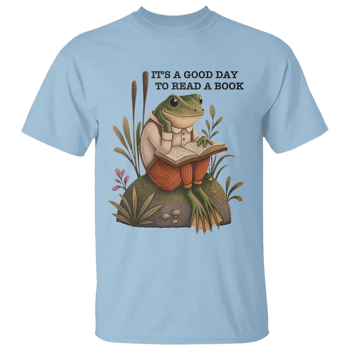 Frog Classic Books T Shirt It Is A Good Day To Read A Book - Wonder Print Shop