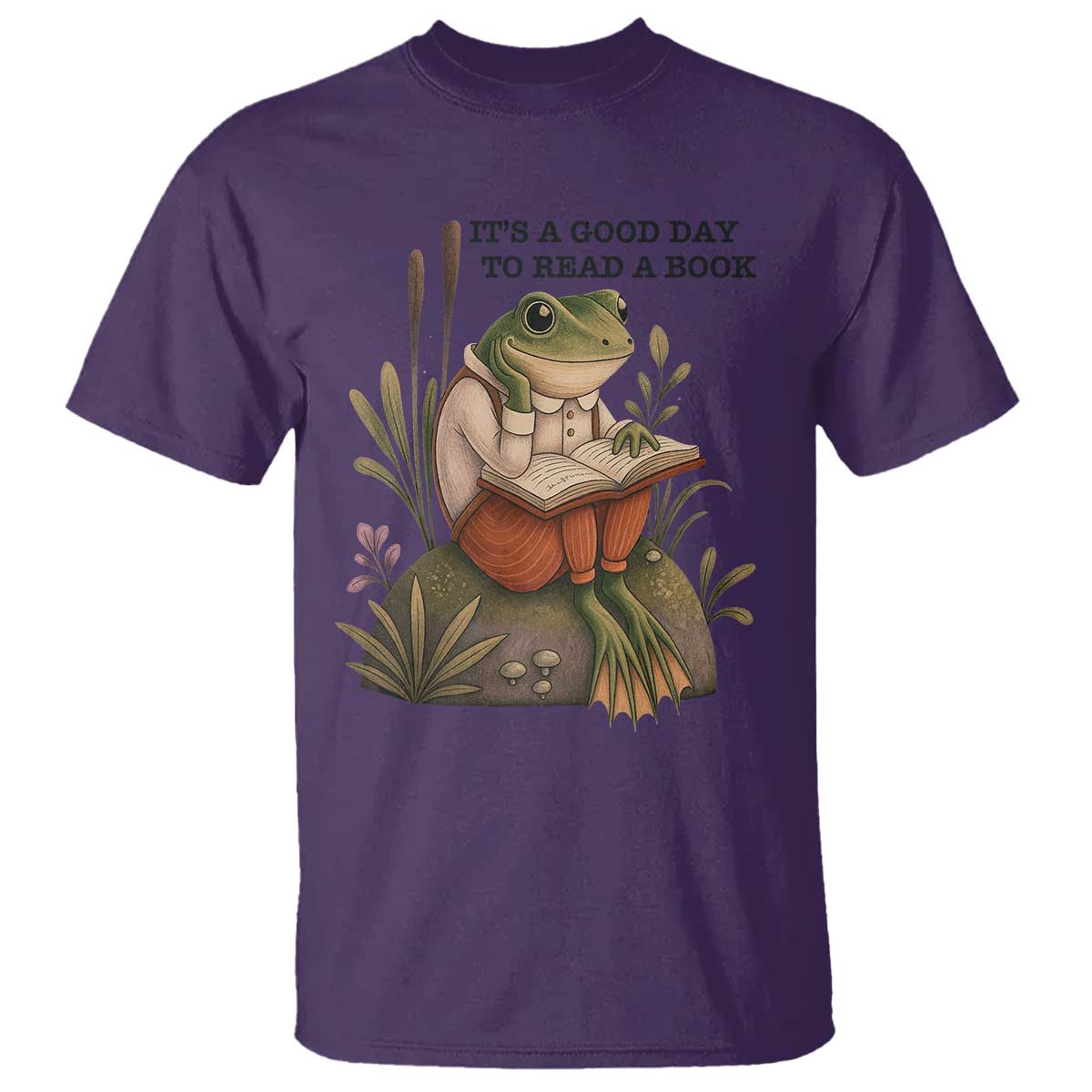 Frog Classic Books T Shirt It Is A Good Day To Read A Book - Wonder Print Shop