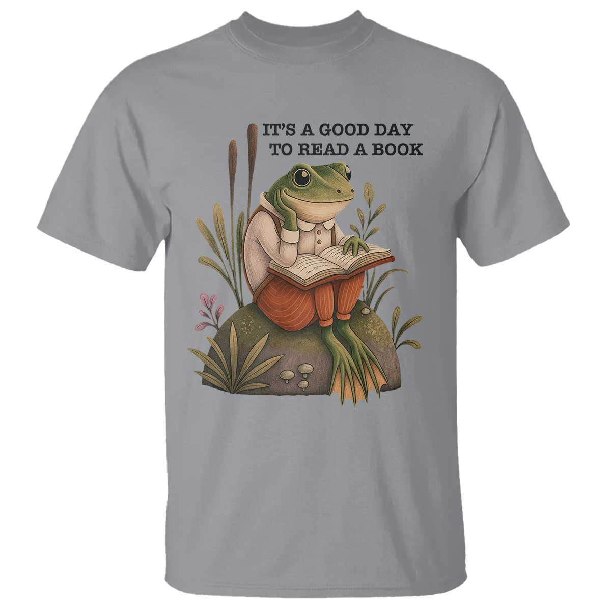 Frog Classic Books T Shirt It Is A Good Day To Read A Book - Wonder Print Shop