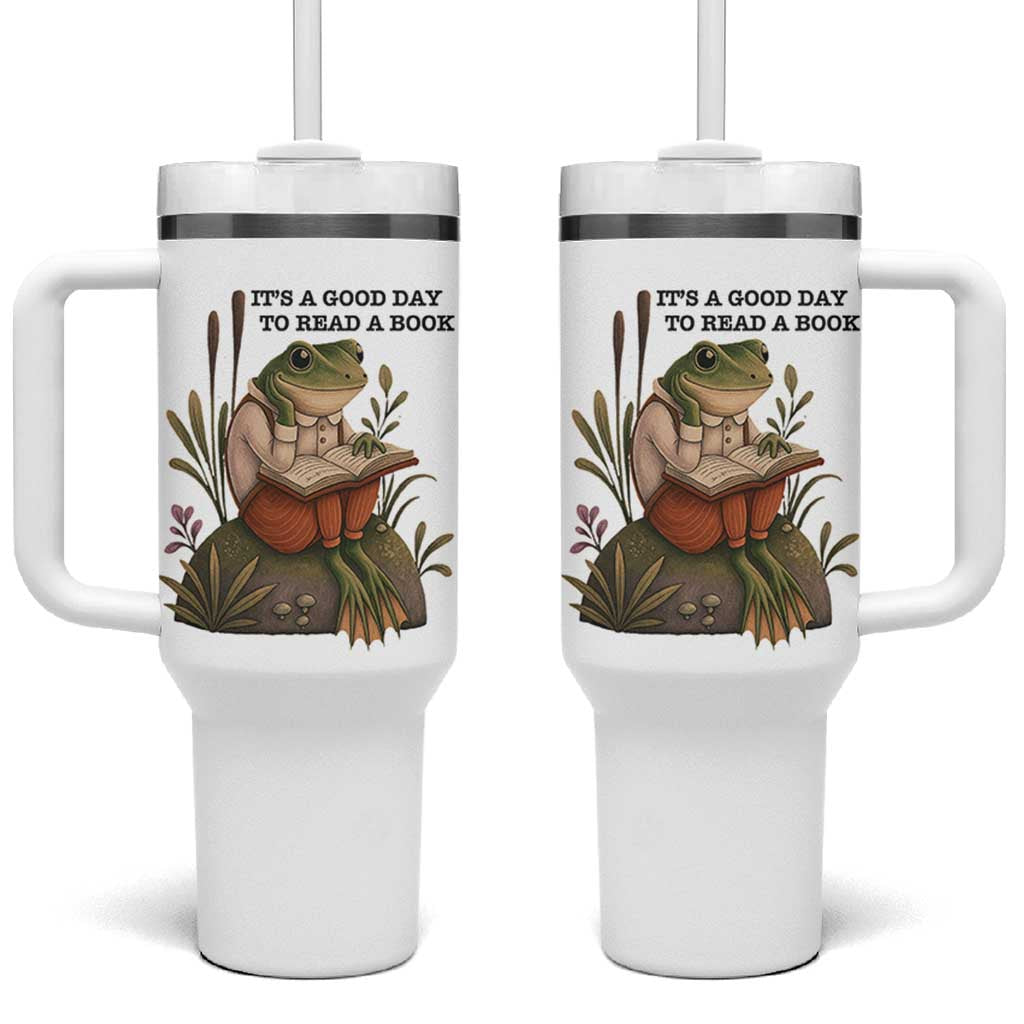 Frog Classic Books Tumbler With Handle It Is A Good Day To Read A Book