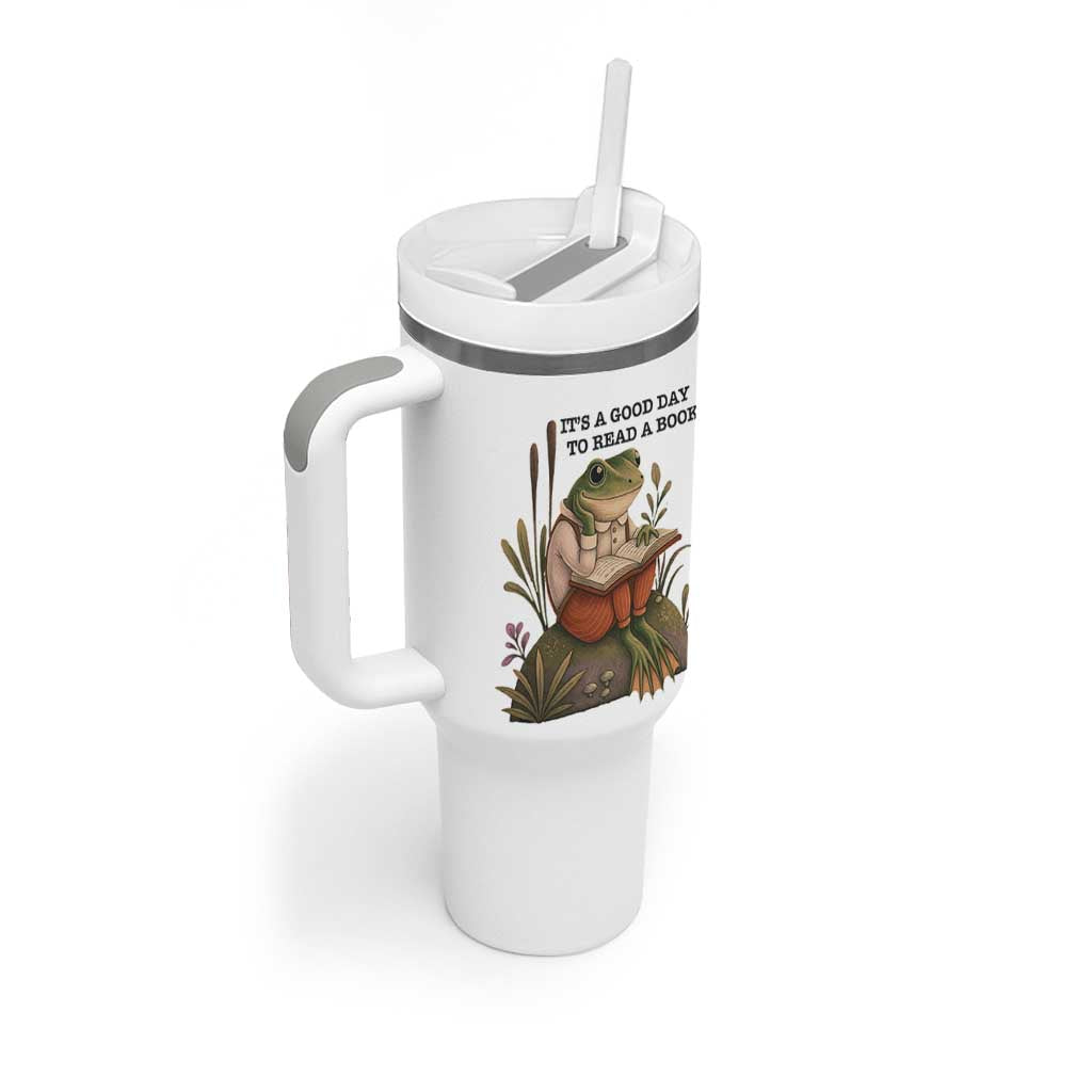 Frog Classic Books Tumbler With Handle It Is A Good Day To Read A Book