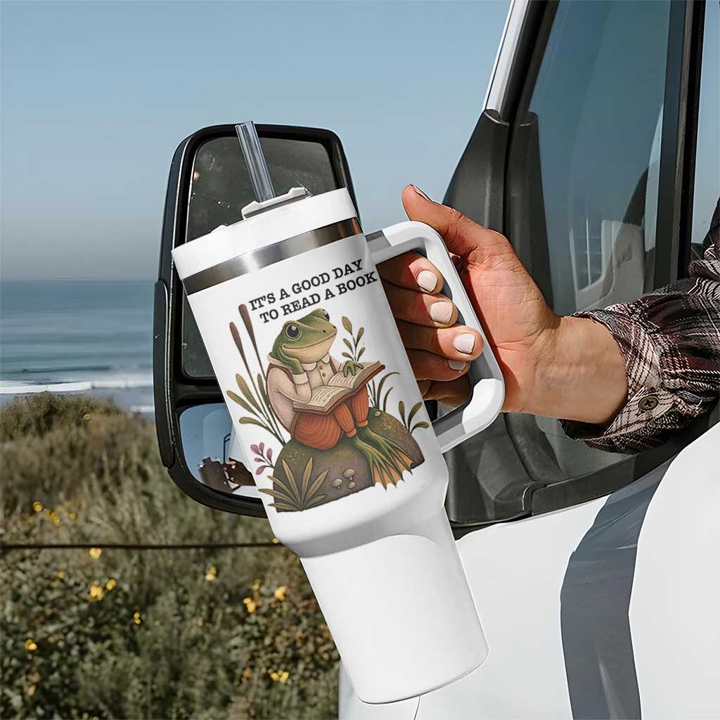 Frog Classic Books Tumbler With Handle It Is A Good Day To Read A Book
