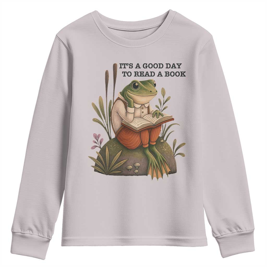 Frog Classic Books Youth Sweatshirt It Is A Good Day To Read A Book - Wonder Print Shop