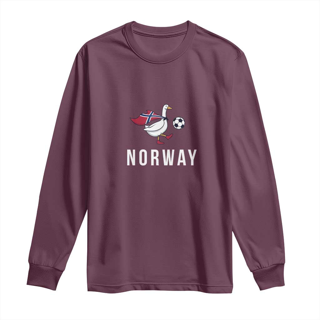 Norway Football Long Sleeve Shirt Silly Goose Soccer Fan Support