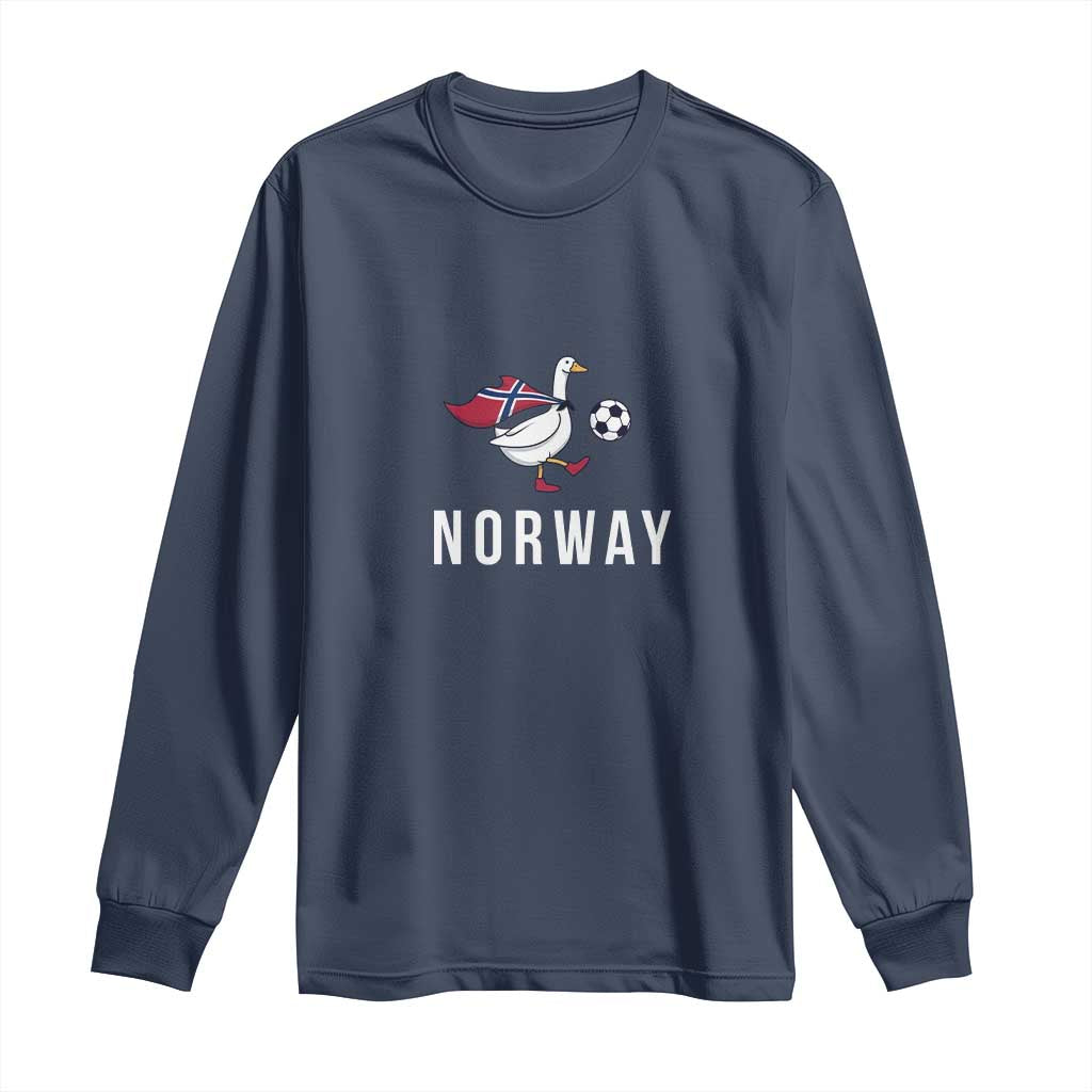 Norway Football Long Sleeve Shirt Silly Goose Soccer Fan Support
