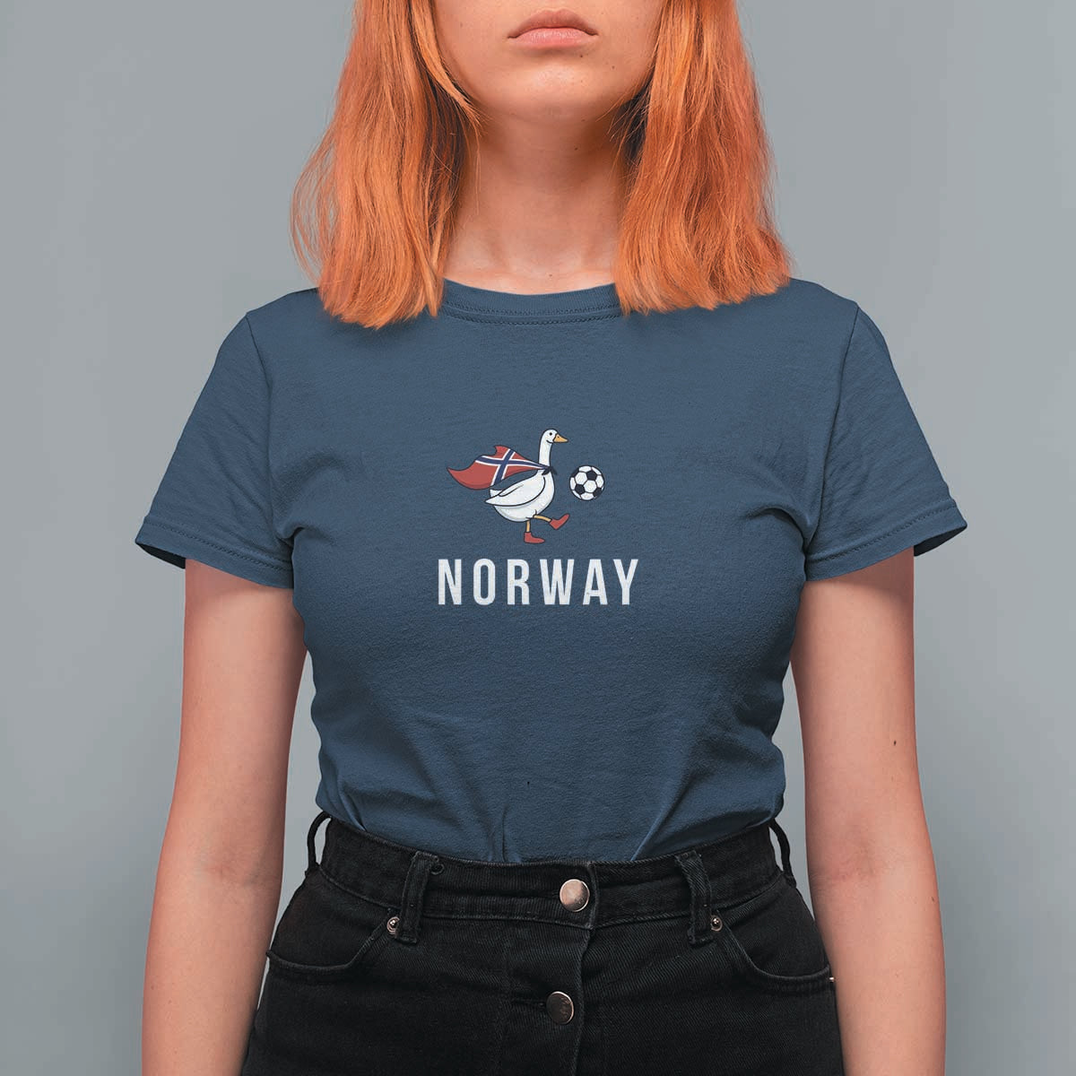 Norway Football T Shirt For Women Silly Goose Soccer Fan Support