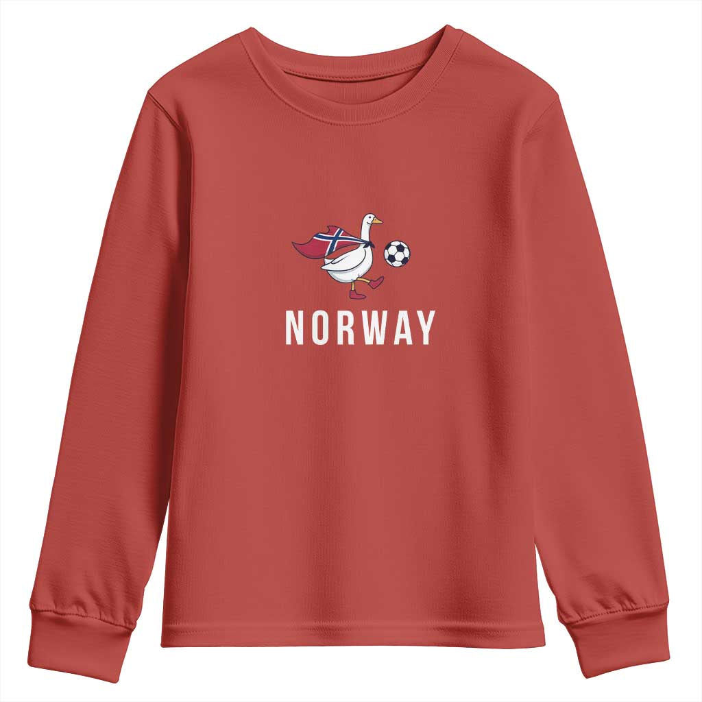 Norway Football Youth Sweatshirt Silly Goose Soccer Fan Support